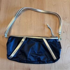Y2K Black Gold Trimmed Small Shoulder Bag TRANSVERSION